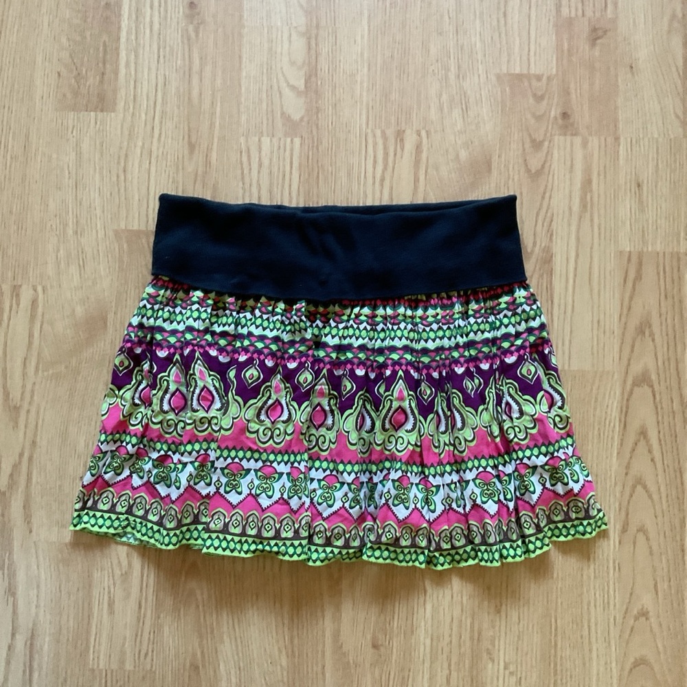 Fold over mini skirt